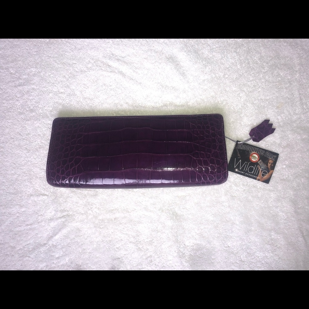 Ethically Sourced Crocodile Leather Clutch & Strap